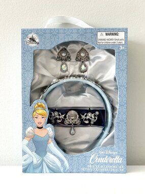 Disney Parks CINDERELLA Deluxe Accessory Set Headband Choker Earrings NIB